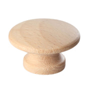 Perilla de madera natural redonda 1 1/2"