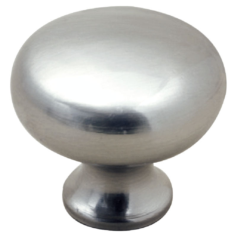Bombón knob 28 brushed zamak satin nickel