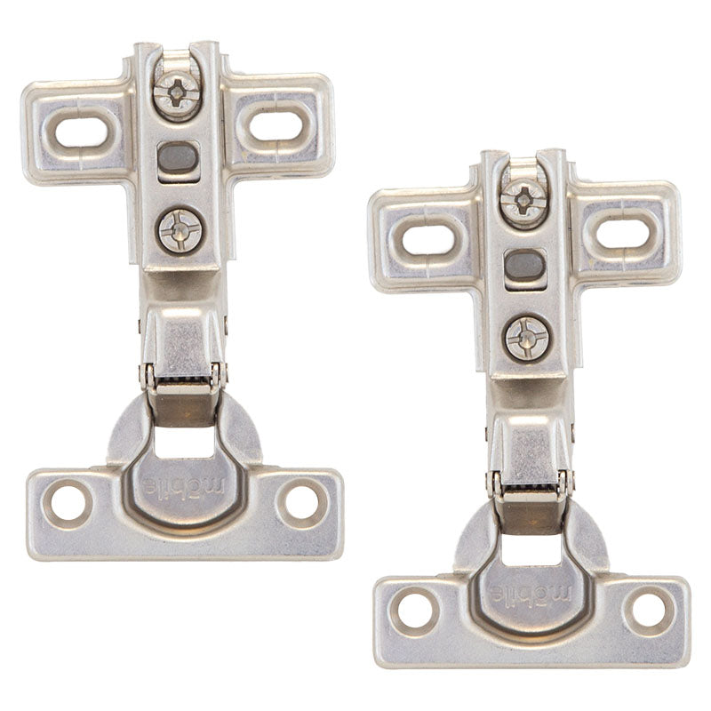 Soft-close half-crank invisible hinge 26 mm satin 2 pcs