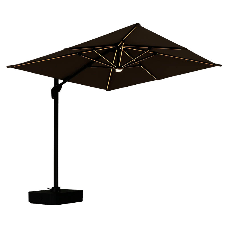 Sombrilla de patio cuadrada con luz LED solar 3 x 3 m