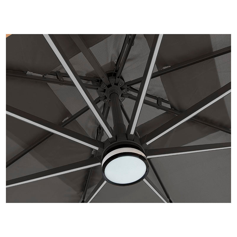 Sombrilla de patio cuadrada con luz LED solar 3 x 3 m