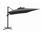 Sombrilla de patio cuadrada con luz LED solar 3 x 3 m