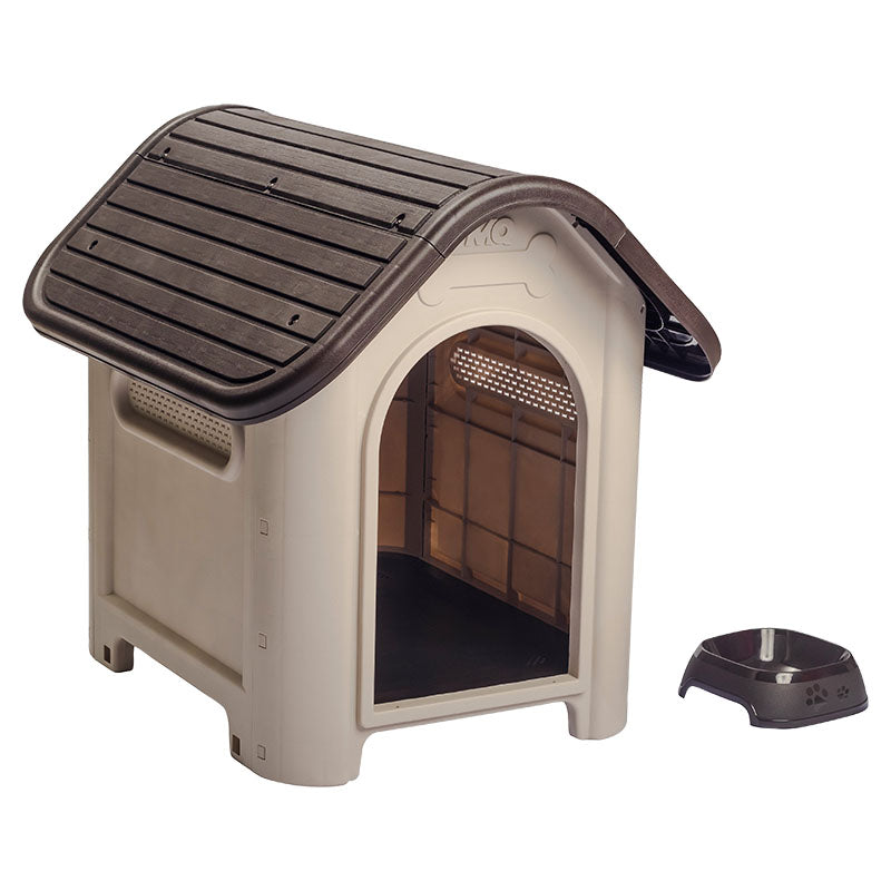 Plastic house for small and medium dogs beige 66 x 60 x 75 cm