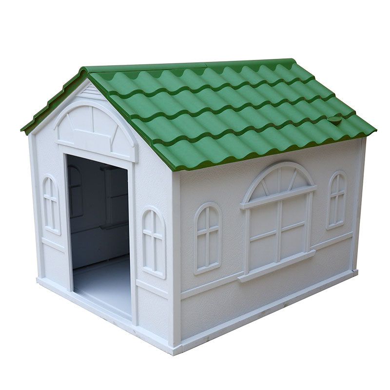 Casa para mascota polipropileno para perros grandes blanco y verde 82 x 84,2 x 98,2 cm