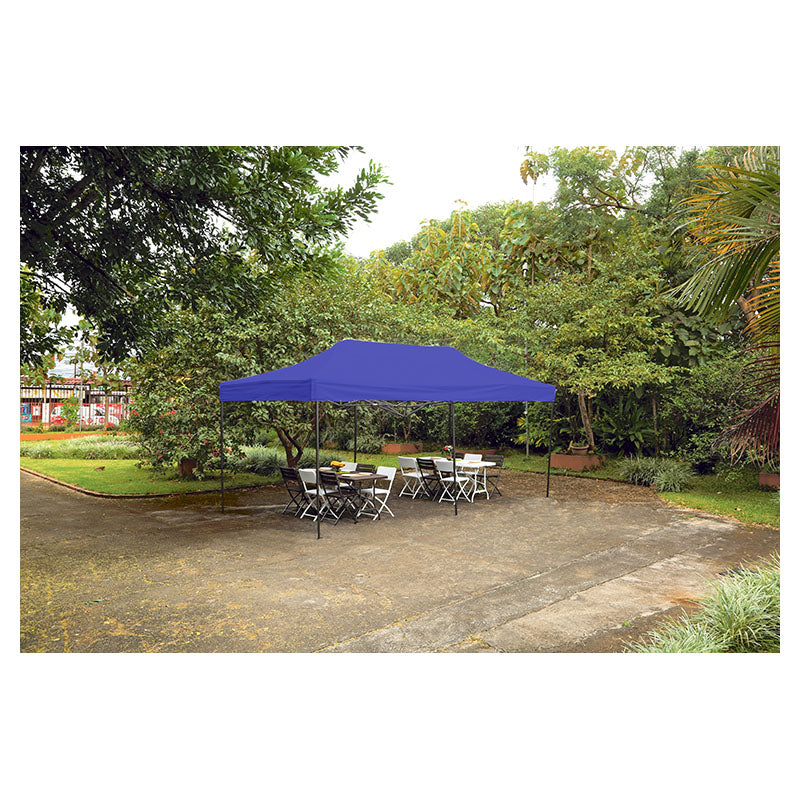 Toldo plegable rectangular 300 x 300 x 600 cm azul impermeable