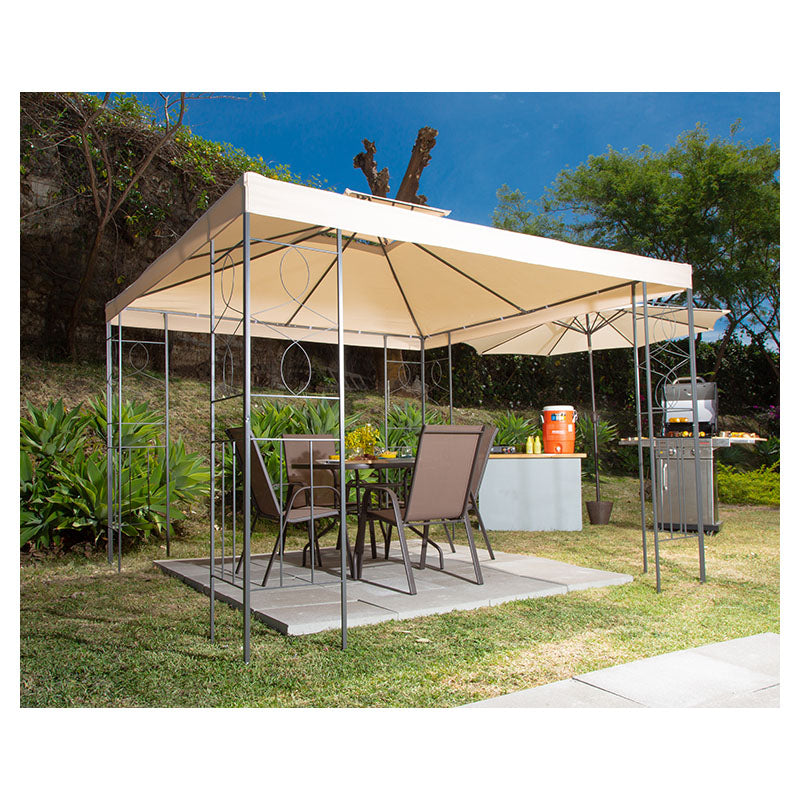 Toldo decorativo cuadrado 300 x 300 x 300 cm beige