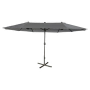 Triple rectangular umbrella 250 x 450 x 270 cm dark grey