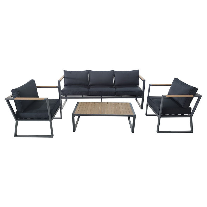 Set de terraza 4 piezas negro Basic Living