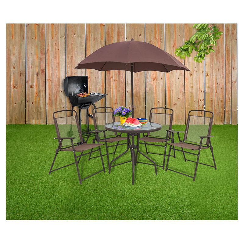 Set de terraza 6 piezas gris Basic Living