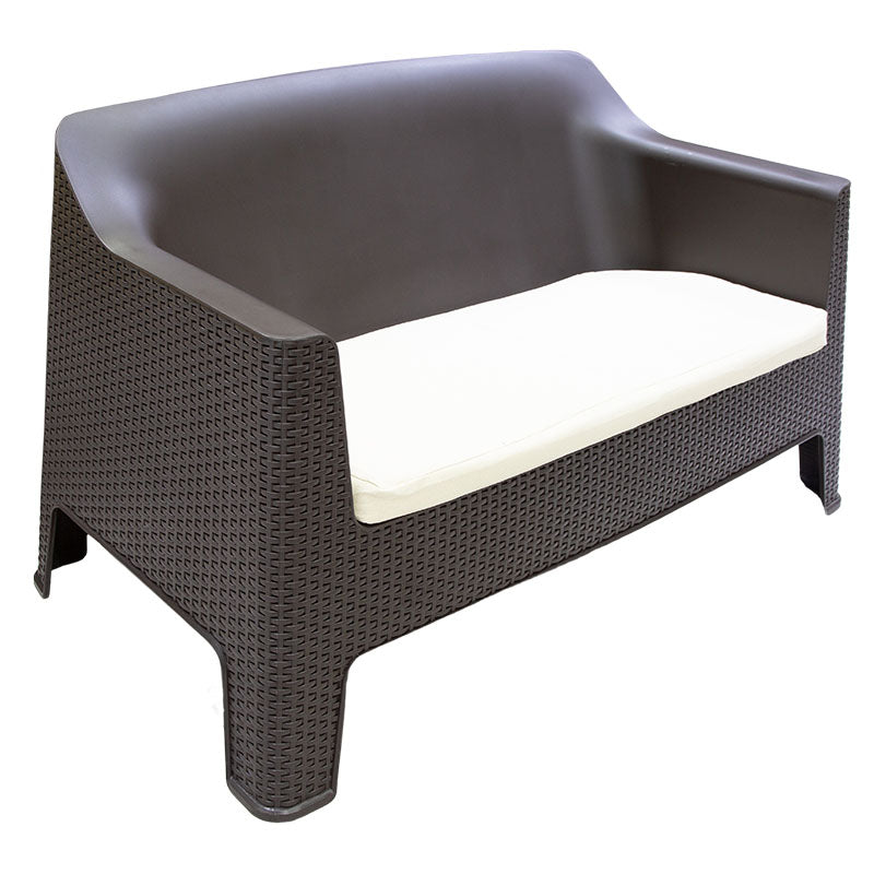 Sillón Bali doble café con cojín en variedad de colores