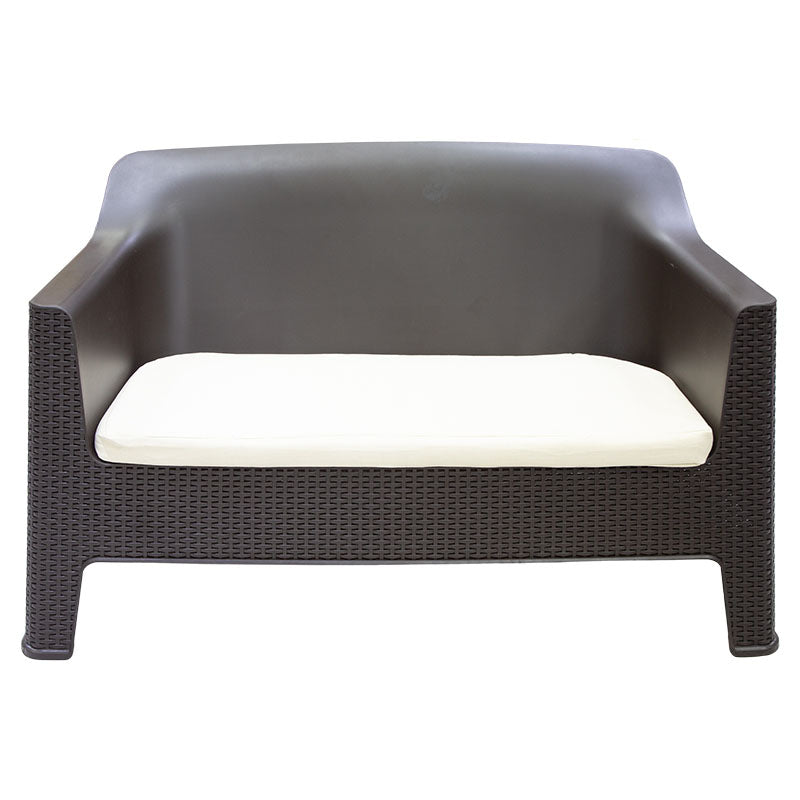 Sillón Bali doble café con cojín en variedad de colores