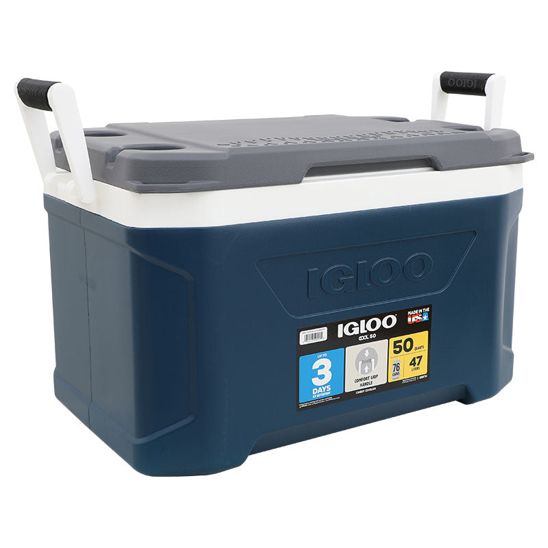 Hielera maxcold 50 qt / 47 L azul oscuro y gris igloo
