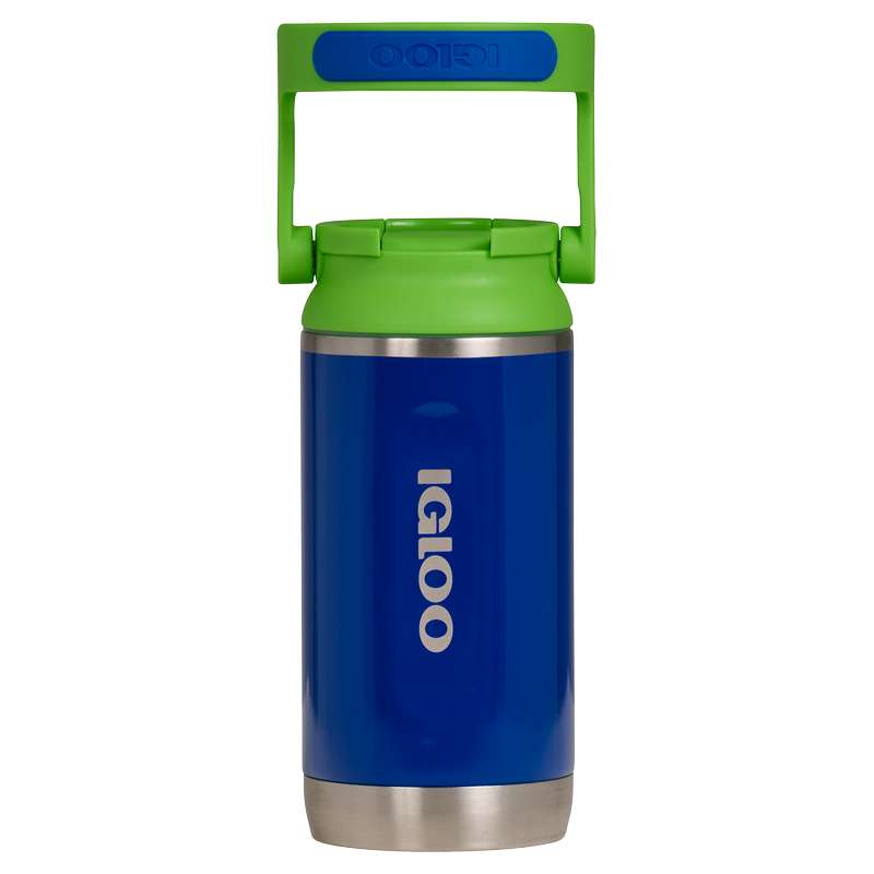 Blue and green insulated stainless steel thermos, 290 ml, with screw top, Igloo