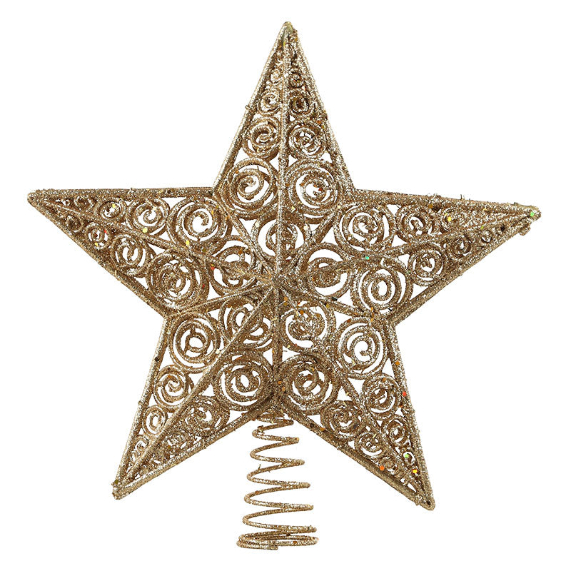 Adorno árbol navidad estrella dorada 30 x 31 cm