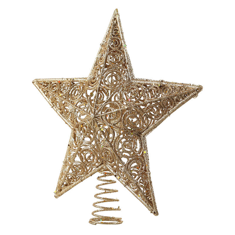 Adorno árbol navidad estrella dorada 30 x 31 cm