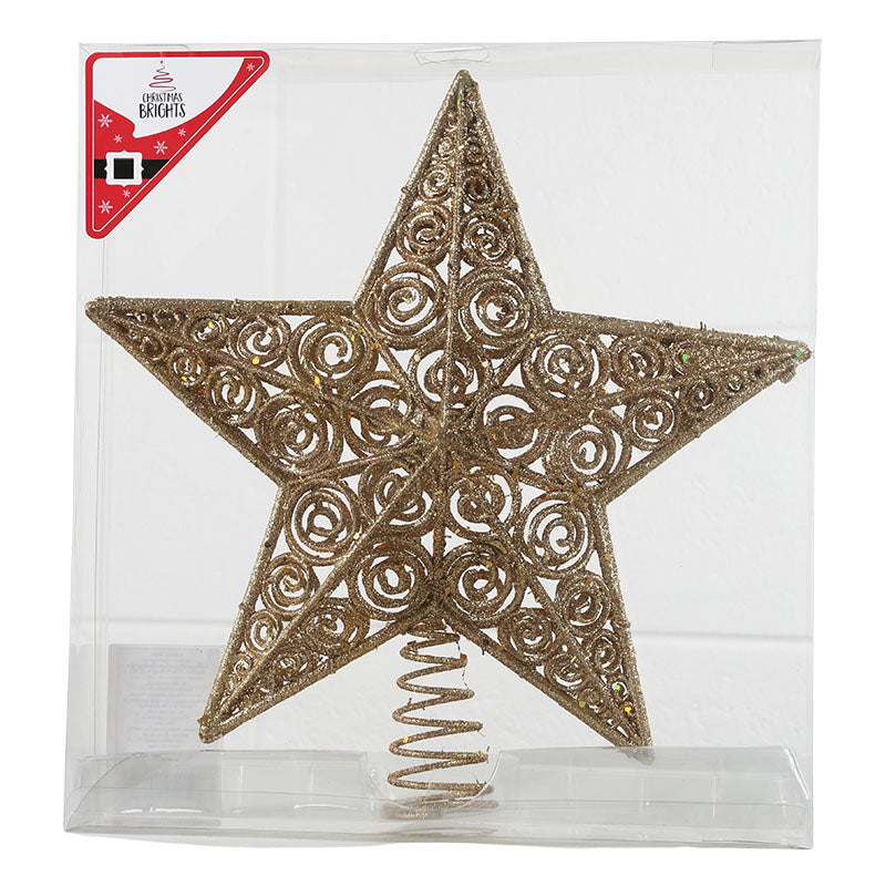 Adorno árbol navidad estrella dorada 30 x 31 cm