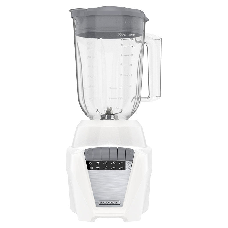 Licuadora 700 W  8 velocidades + pulso jarra vidrio 1.25L y jarra plástica 1.65L blanco Black+Decker