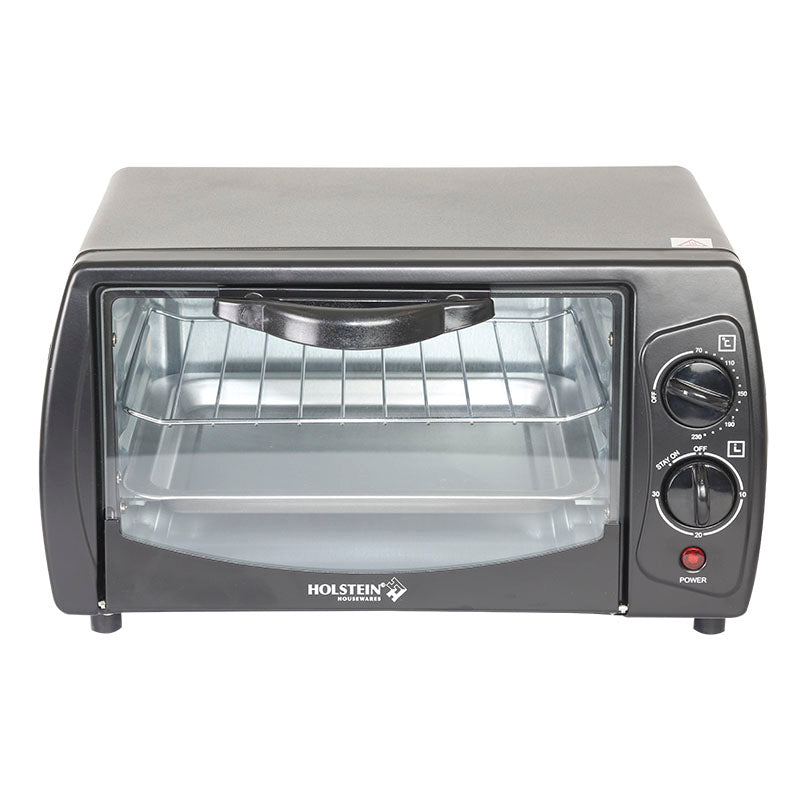 Holstein 800W 9L 4-Slice Toaster Oven, Black