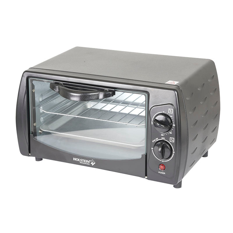 Holstein 800W 9L 4-Slice Toaster Oven, Black