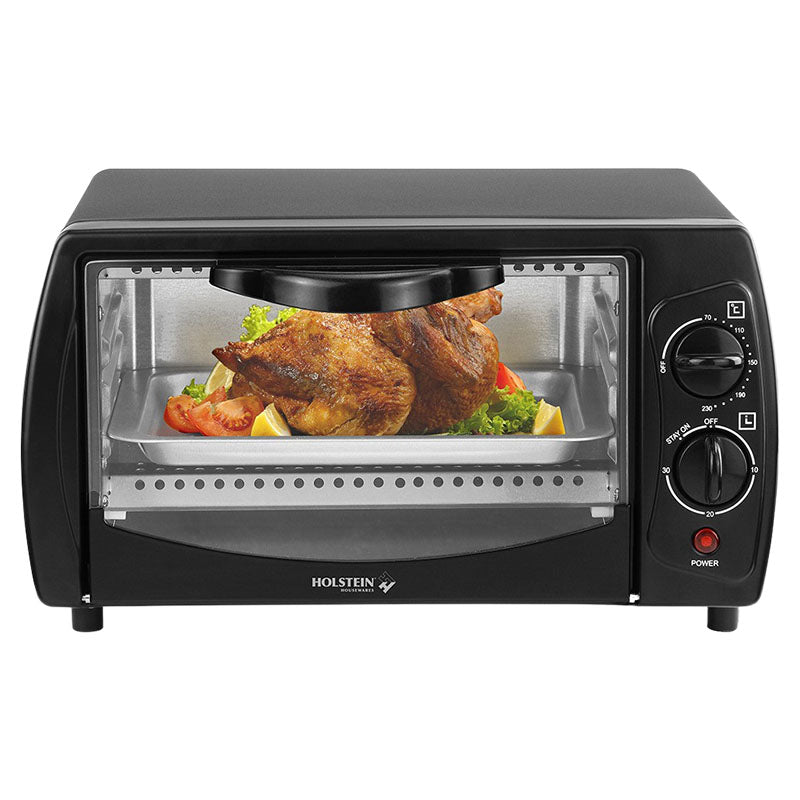 Holstein 800W 9L 4-Slice Toaster Oven, Black