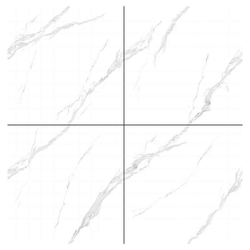 60 x 60 cm White Marble Porcelain Tile 1.44 m²
