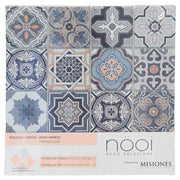 Malla de vidrio impreso gris y beige 31 x 31 cm