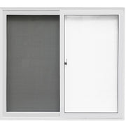 White PVC window with screen, 1 x 1 m, white