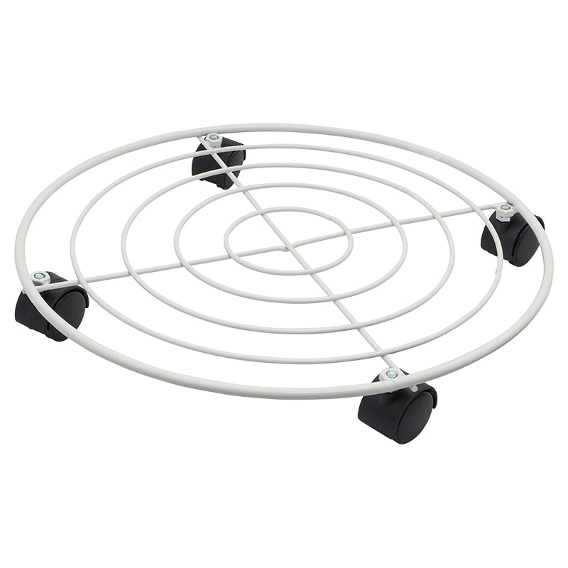 Plataforma móvil para maceta acero blanca 16"