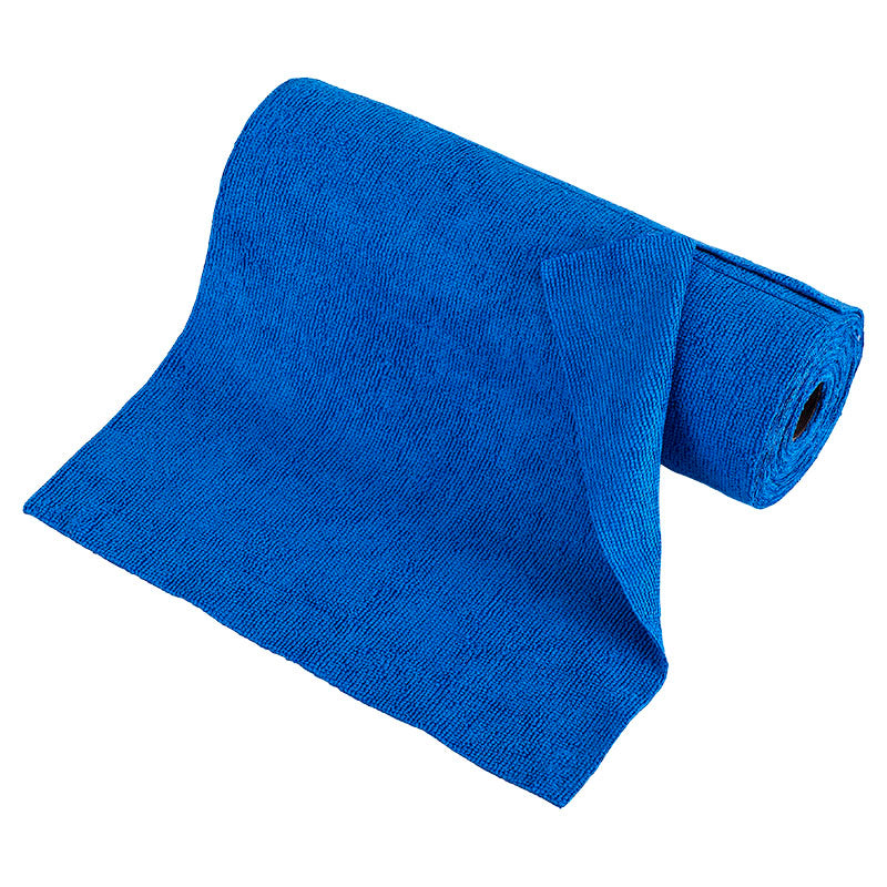 Soft microfiber multi-purpose cloths, roll of 36 units, 30 x 30 cm, blue