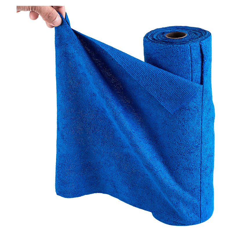 Soft microfiber multi-purpose cloths, roll of 36 units, 30 x 30 cm, blue