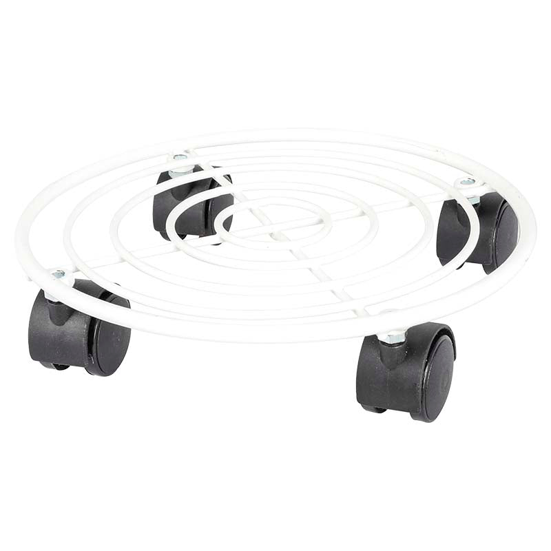Soporte metálico para maceta con ruedas 25 cm