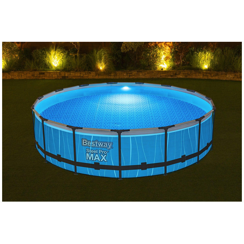 Piscina estructural Steel Pro Max 107 x 457 cm incluye luz LED de colores Bestway