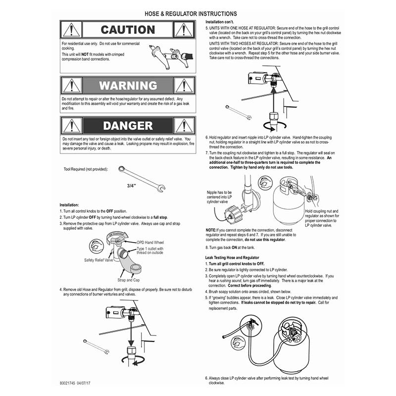 Char-Broil Universal Hose and Regulator