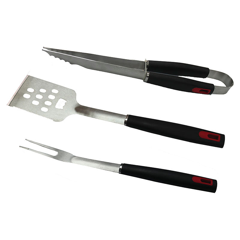 Set 3 utensilios de parrilla Deluxe acero inoxidable