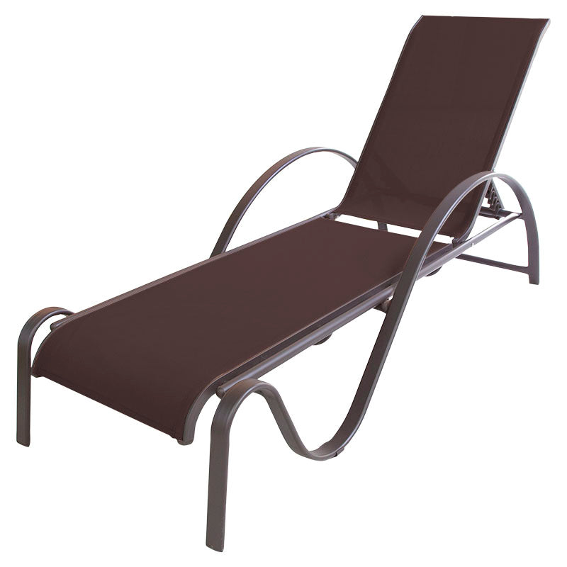 Cama de playa reclinable Texline aluminio chocolate 53 x 64 x 190 cm Basic Living