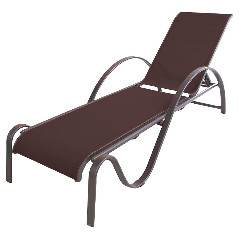 Cama de playa reclinable Texline aluminio chocolate 53 x 64 x 190 cm Basic Living
