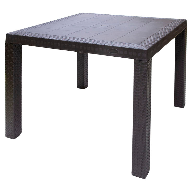 Mesa Eternity tipo ratán café