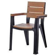 Brown wood-grain plastic chair