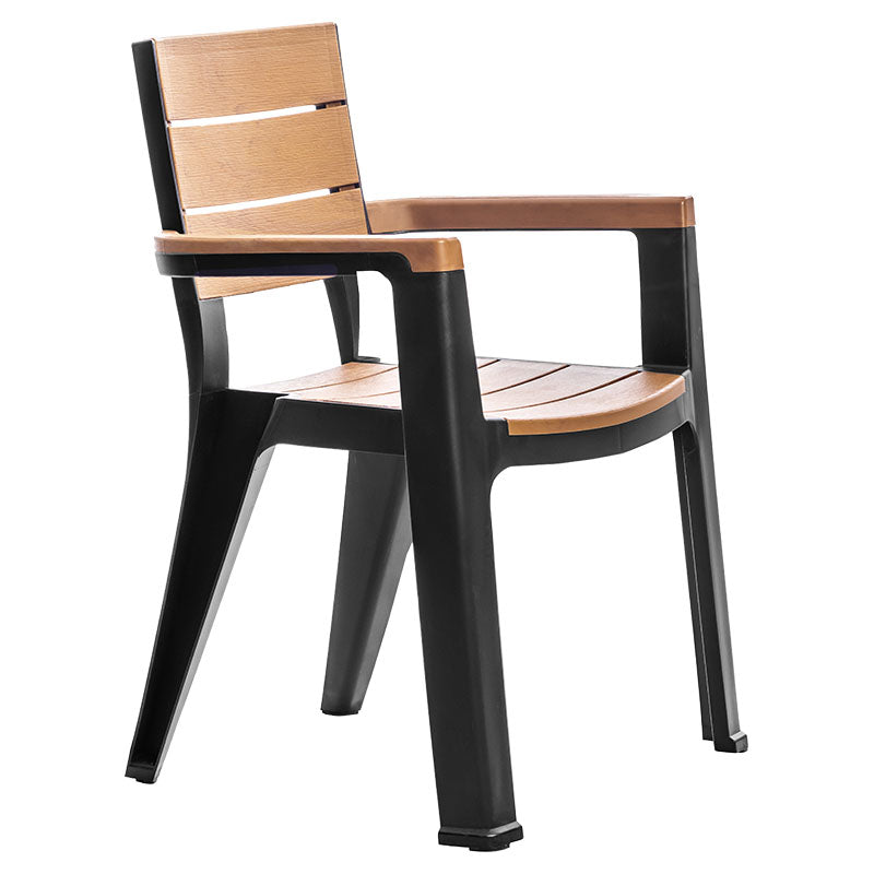 Silla plástica tipo madera café