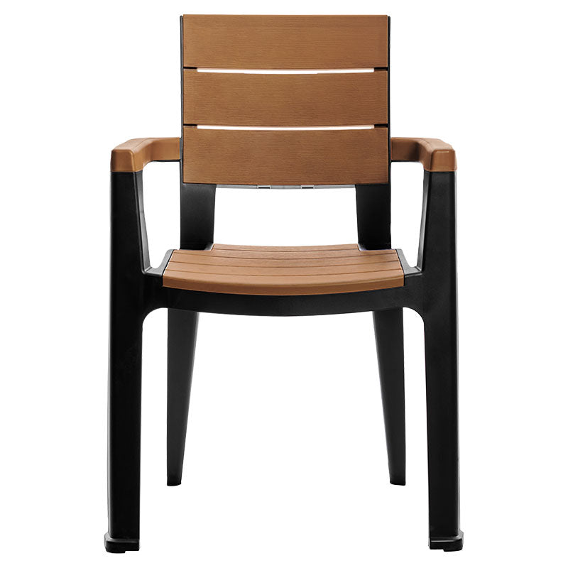 Brown wood-grain plastic chair