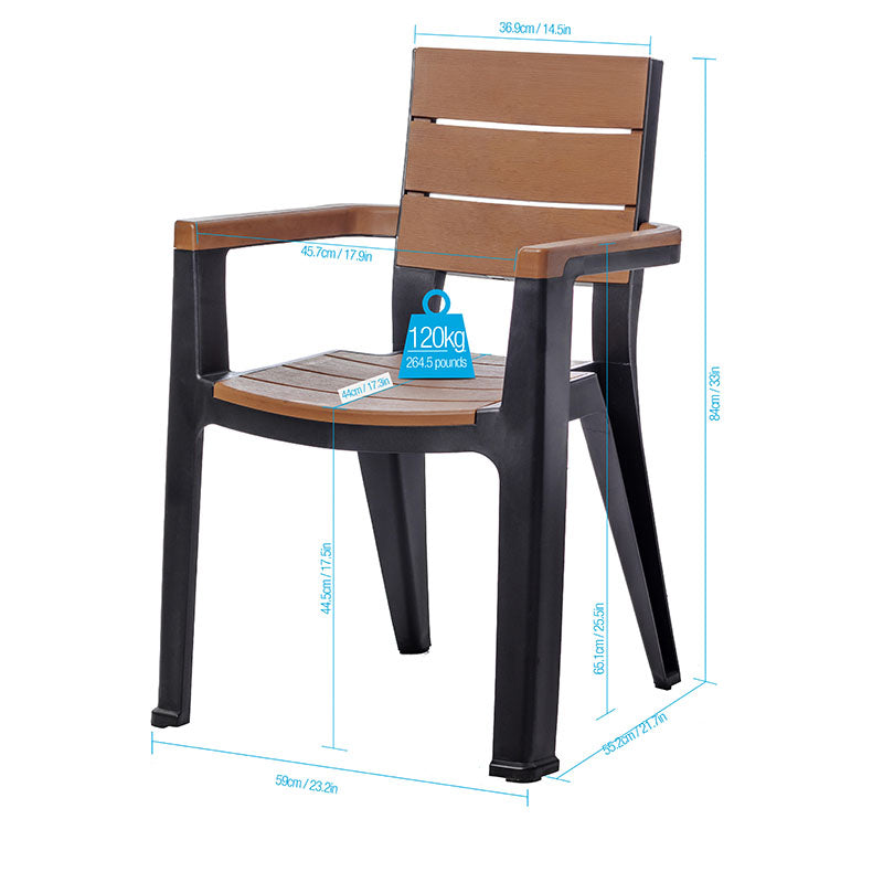 Brown wood-grain plastic chair