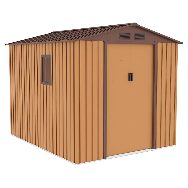 Bodega de almacenaje para exterior metálica 213 x 259 x 205 cm satinado café Basic Living