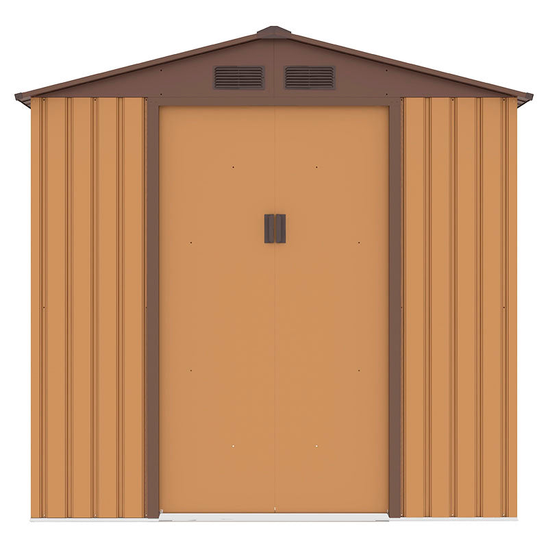 Bodega de almacenaje para exterior metálica 213 x 259 x 205 cm satinado café Basic Living