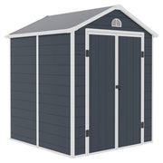 Plastic outdoor storage shed 190 x 192 x 226 cm matte grey with white Basic Living