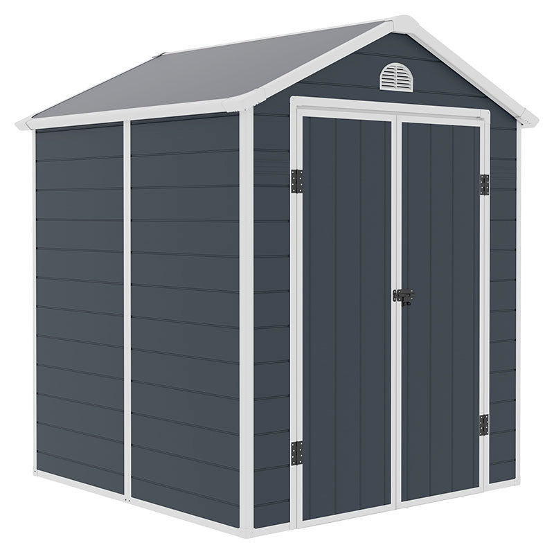 Bodega de almacenaje para exterior plástica 190 x 192 x 226 cm mate gris con blanco Basic Living