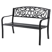 Matte black metal bench