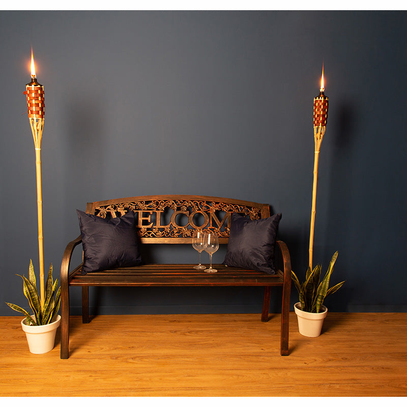 Matte black metal bench
