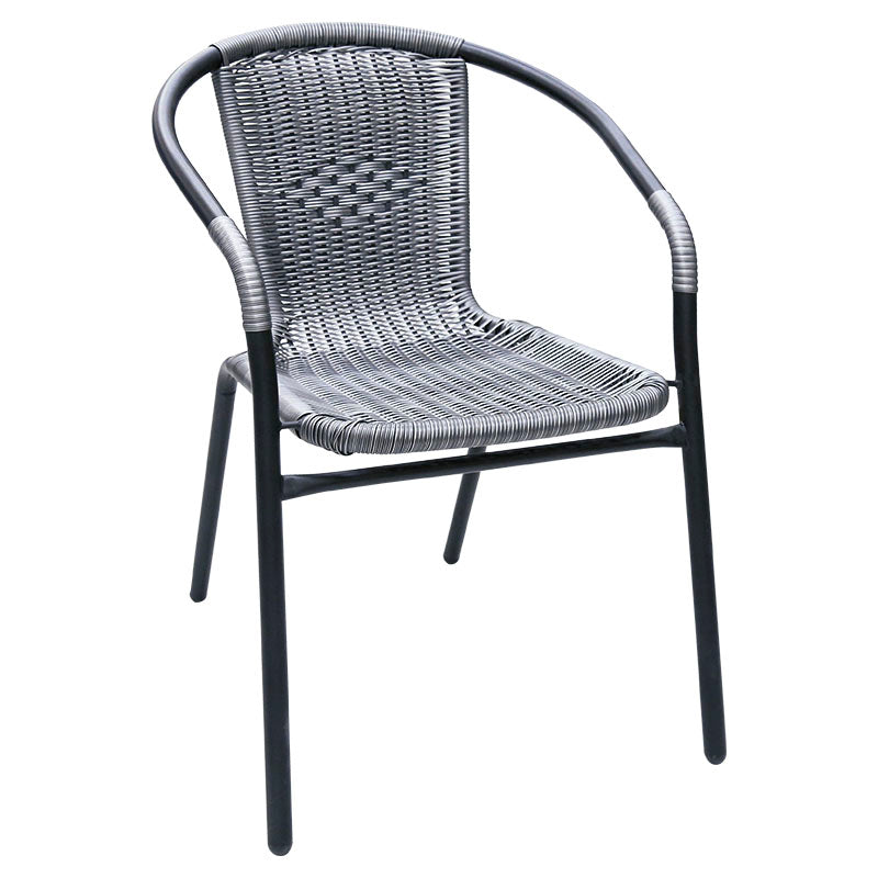 Silla jardín estilo ratán gris