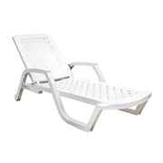 Hawai white plastic reclining beach bed 68 x 187 x 46 cm Polycar