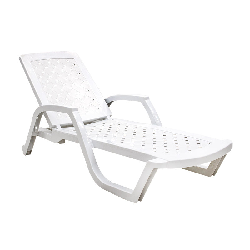 Hawai white plastic reclining beach bed 68 x 187 x 46 cm Polycar